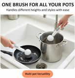 Rotating Dish Brush with Soap Dispenser, Non-Slip Long Handle (Pack of 2)
