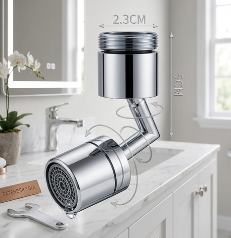 Universal Splash-proof Outer Joint Swivel Faucet  (Free Wrench Included!)