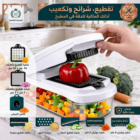 🥕 15 قطعة قطّاعة خضروات | قطّاعة طعام متعددة الوظائف مع حاوية